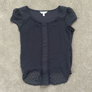 LC Lauren Conrad Navy Textured Blouse